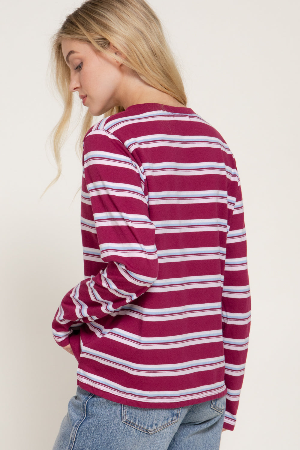 Blusa manga larga a rayas