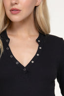 Blusa manga murciélago con puño elástico