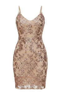 Vestido corto de lentejuelas con tirantes