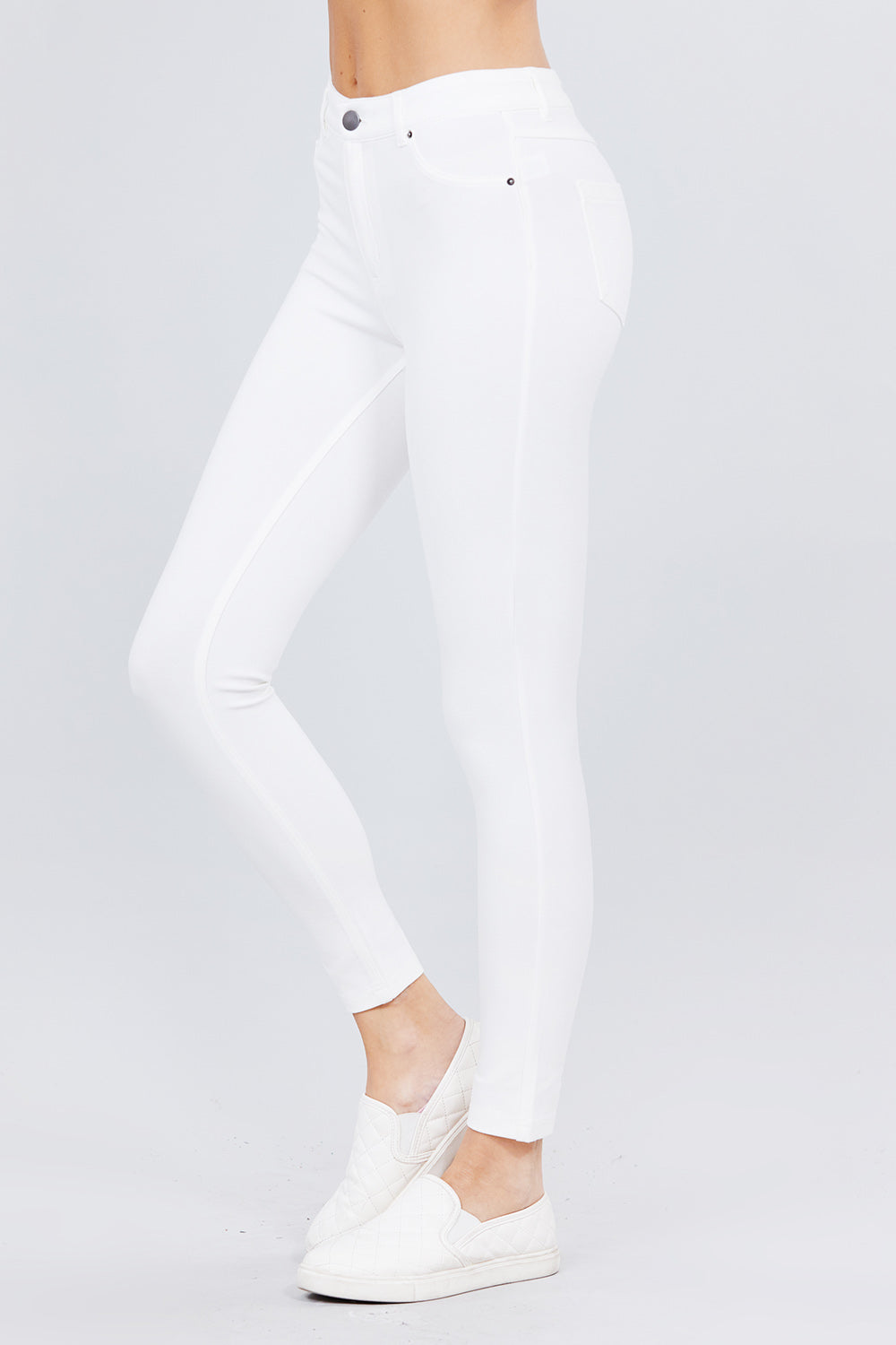 Pantalon Ajustado de Tejido Elastico